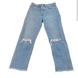 LEVI'S Premium Wedgie Distressed Straight button fly jeans 26